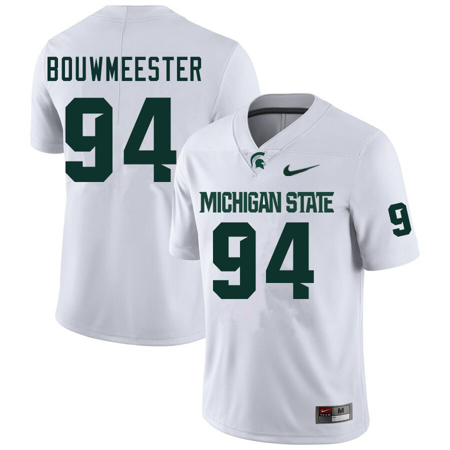 Men #94 Jack Bouwmeester Michigan State Spartans College Football Jerseys Sale-White